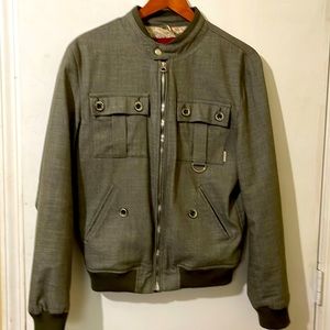 Italian made bomber jacket w/ buttons for accent purchased in Portland Oregon